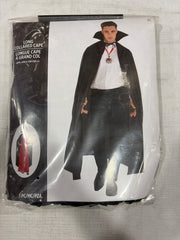 Adult Full Length Black Vampire Cape with High Collar - One Size
