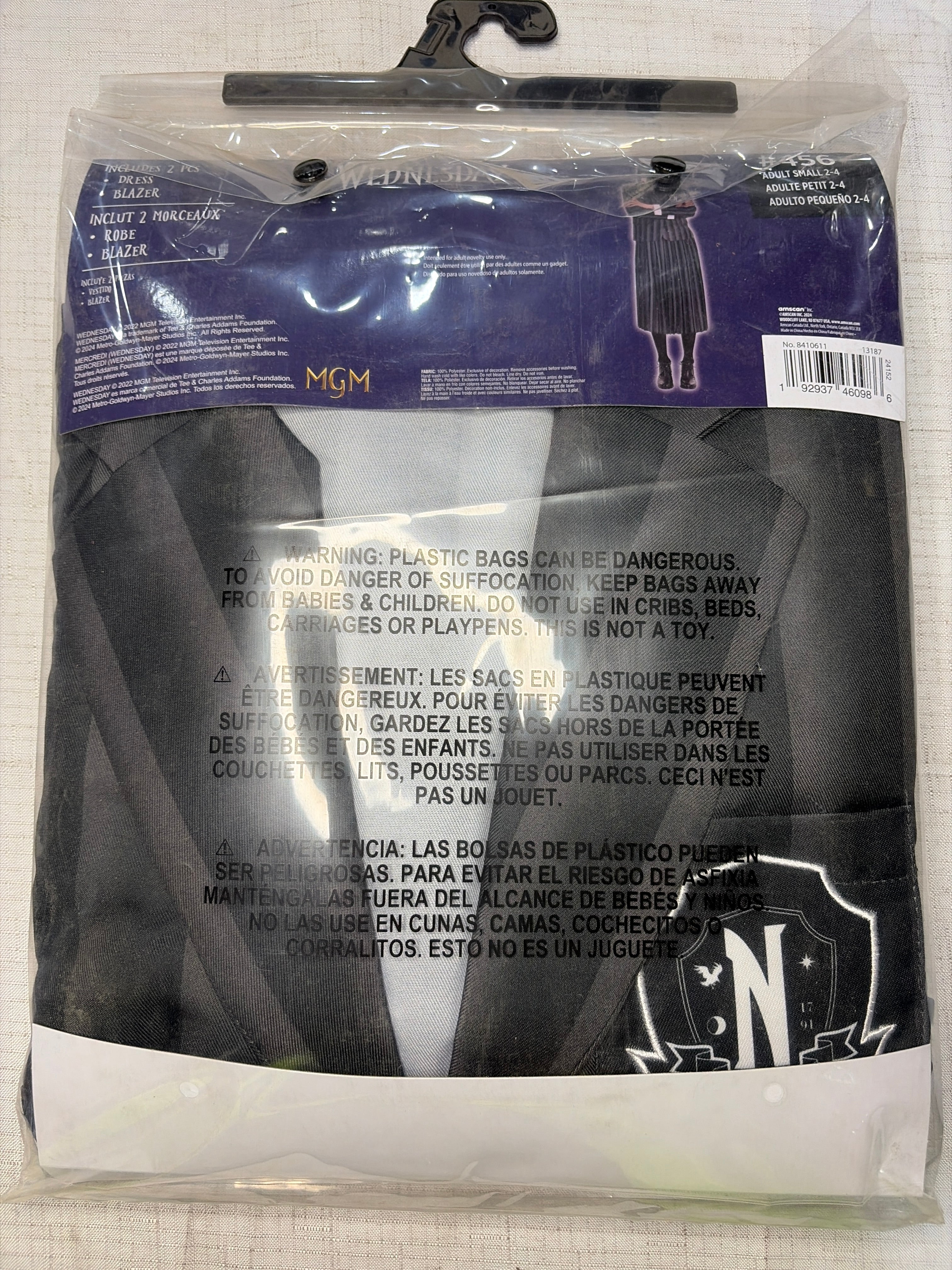Wednesday Addams Nevermore Halloween Costume - Adult S (2-4)