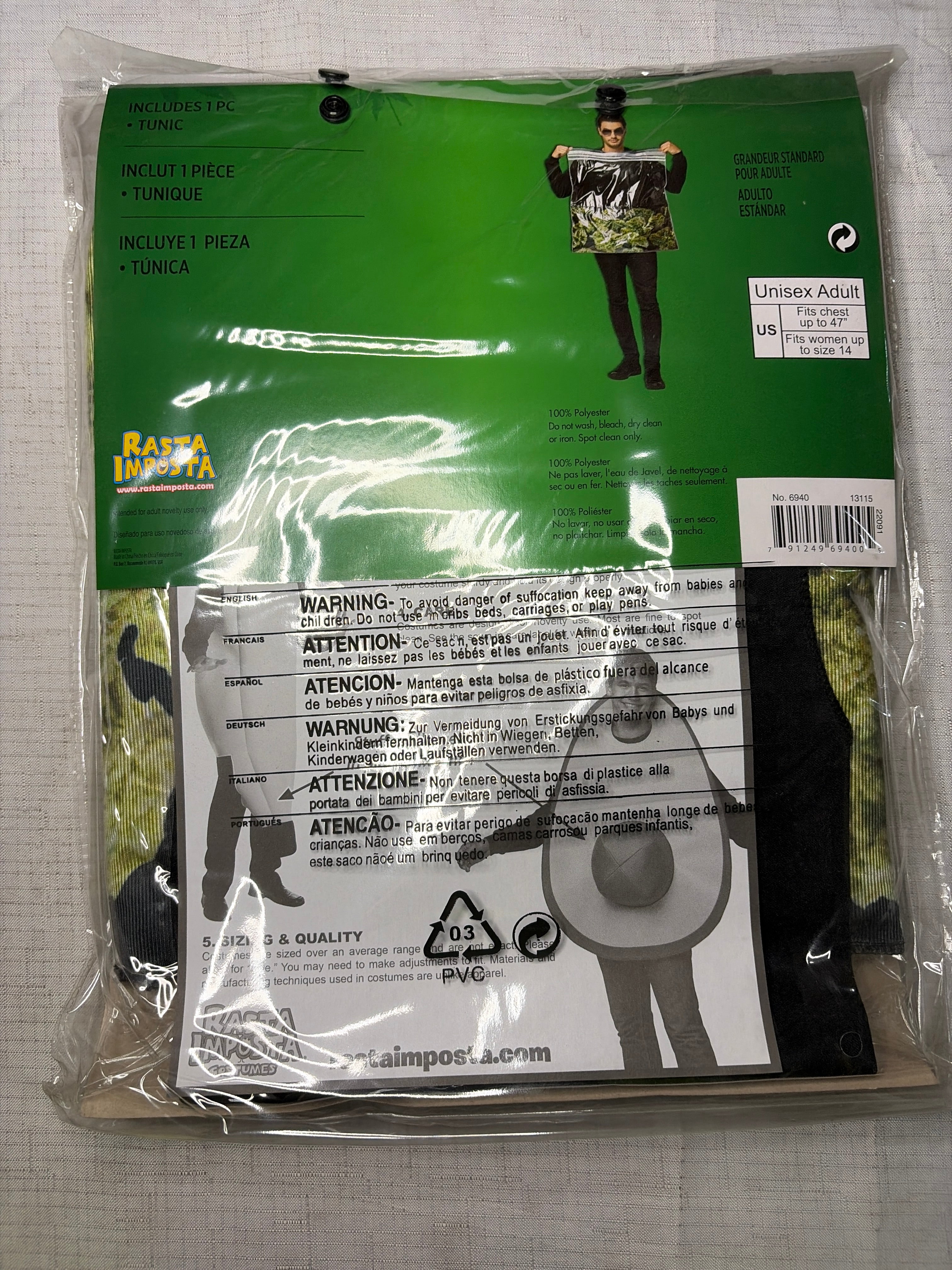 Hilarious "Bag of Weed" Costume Accessory for Men - Adult One Size