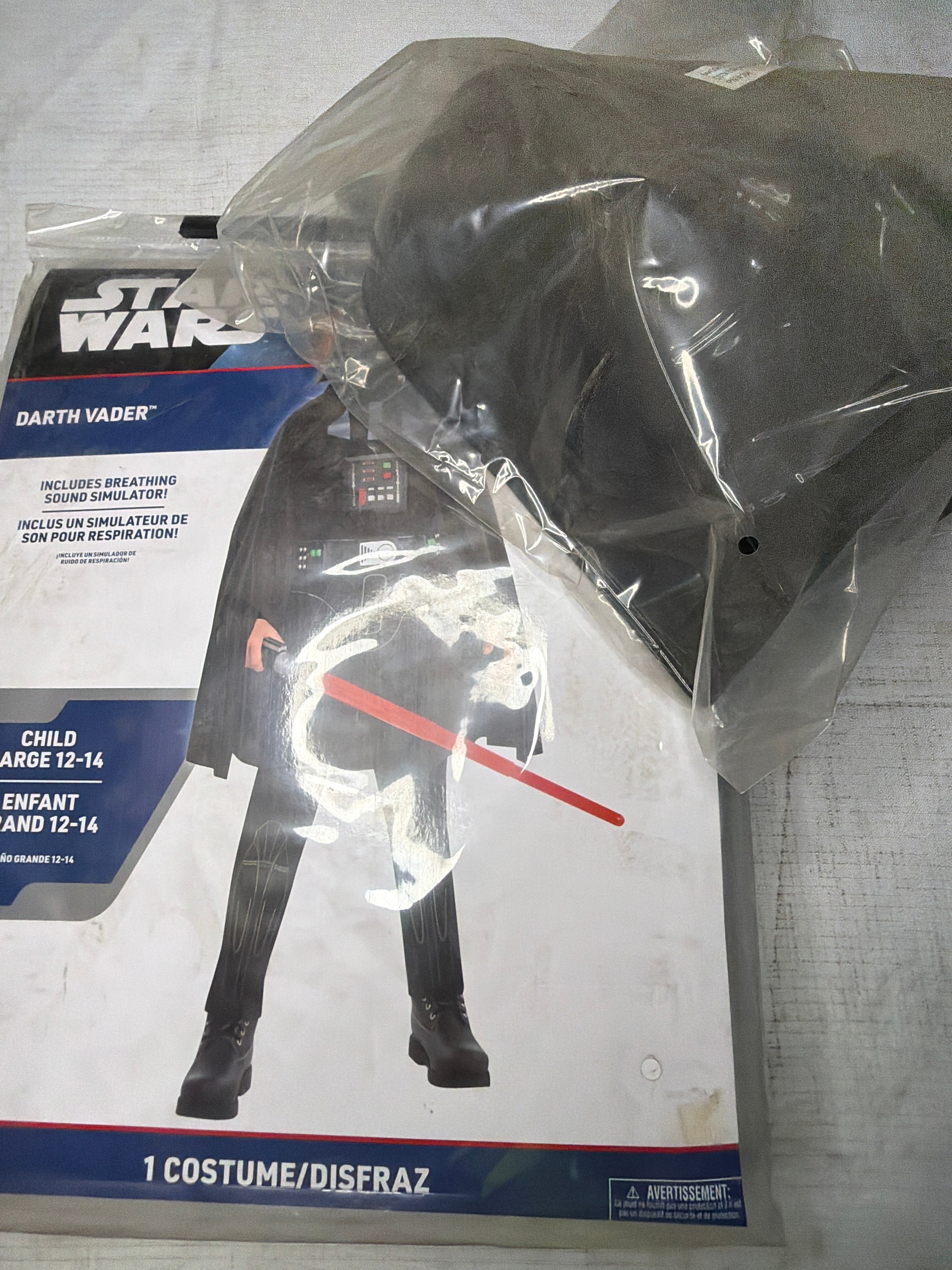 Kids' Star Wars Darth Vader Costume with Mask & Breathing Simulator - Child L (12-14)