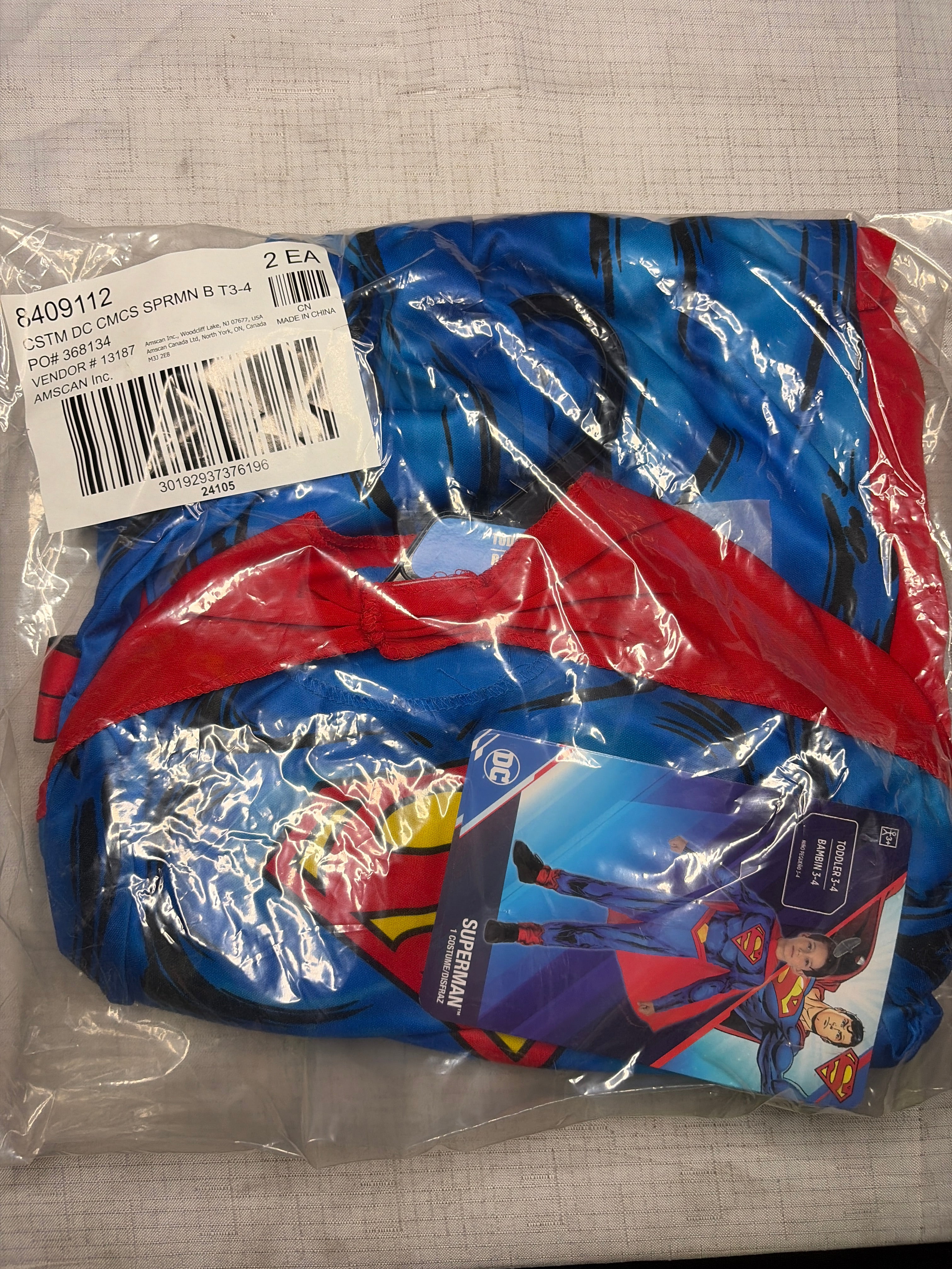 Boys' Deluxe Superman Halloween Costume - Toddler (3-4)