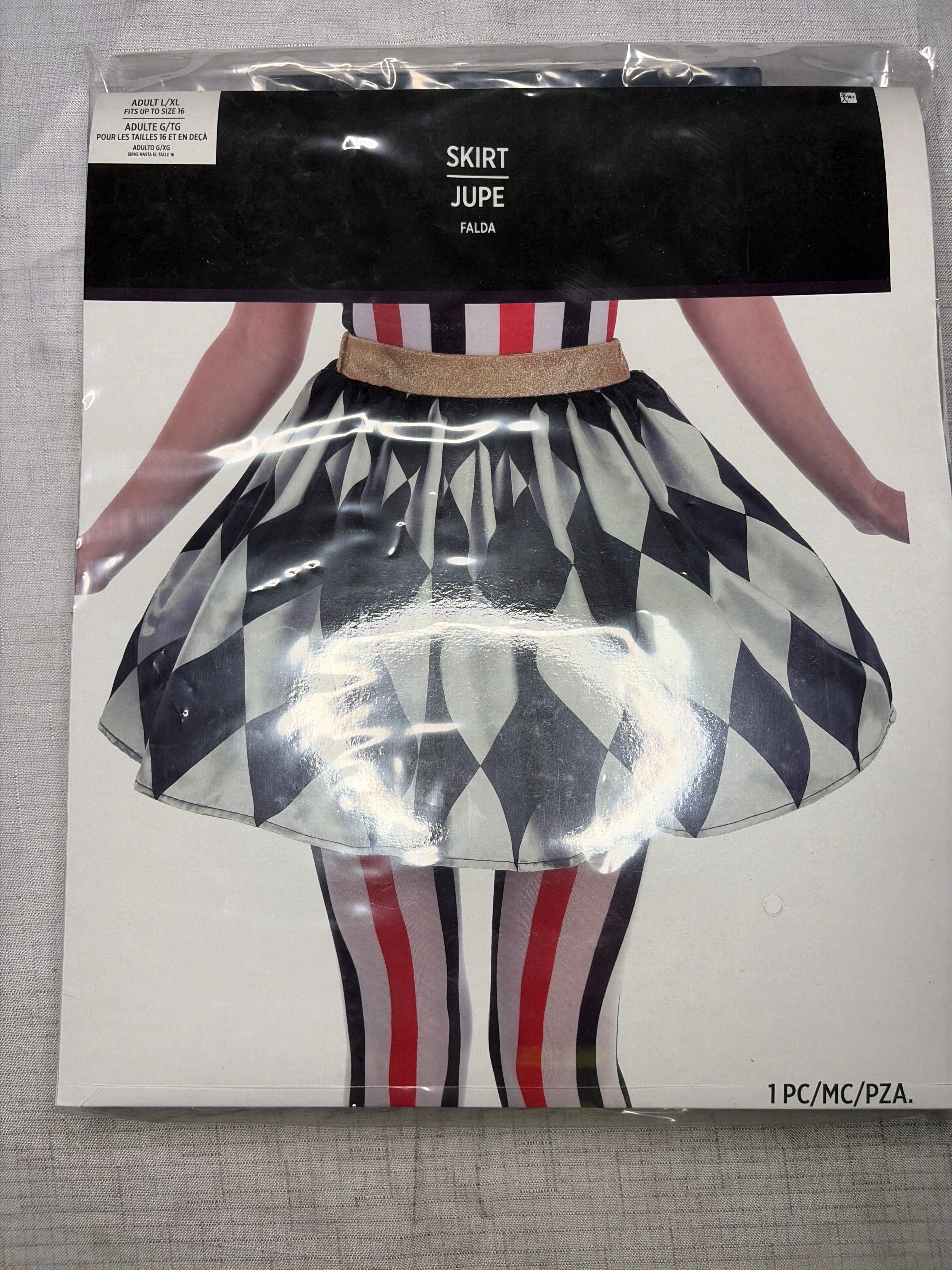 Women's Vintage Circus Skirt - Halloween Costume Accessory - Adult L/XL (Up to Size 16)