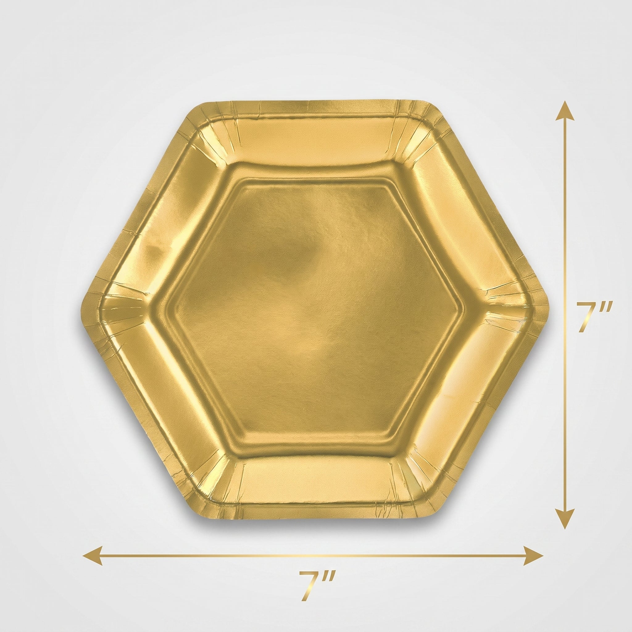 Gold Hexagon Metallic 7" Party Plates