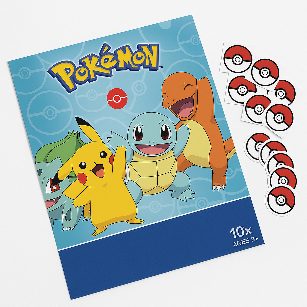Classic Pokemon "Pin the Poke Ball" Party Game for Kids