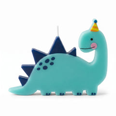 Dino-Mite Dinosaur Birthday Candle - Turquoise Stegosaurus