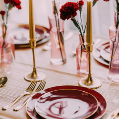 8 In. Burgundy Classic Design Plates | 10 Count