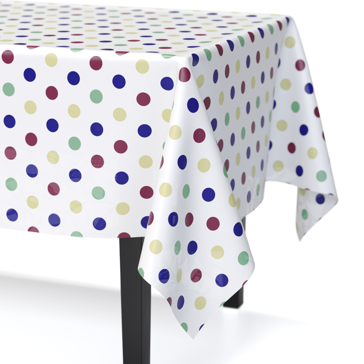 Multi Colored Polka Dot Plastic Table Cover