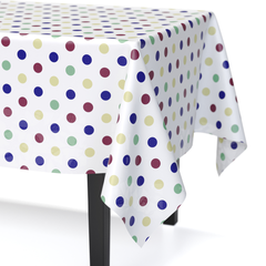 Multi Colored Polka Dot Plastic Table Cover