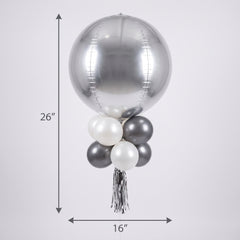 Elegant Silver Balloon Chandelier Kit - Foil and Latex Design