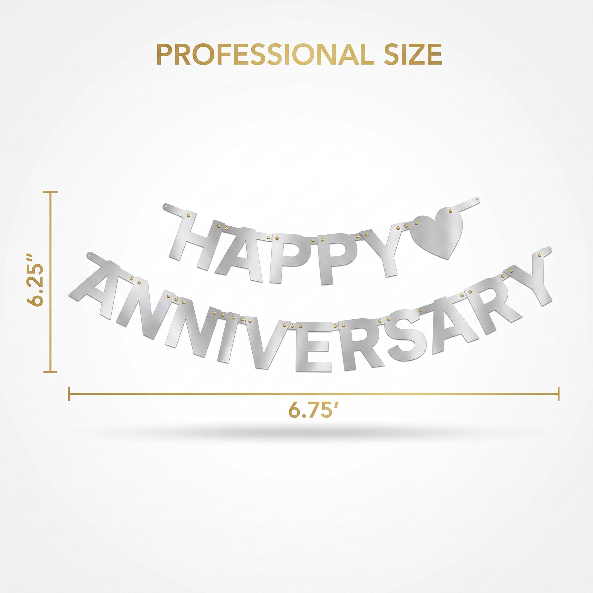 Elegant Silver "Happy Anniversary" Letter Banner