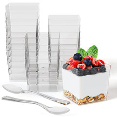 3.6 Oz. Clear Square Mousse Cups | 10 Count