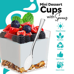 3.6 Oz. Clear Square Mousse Cups | 10 Count
