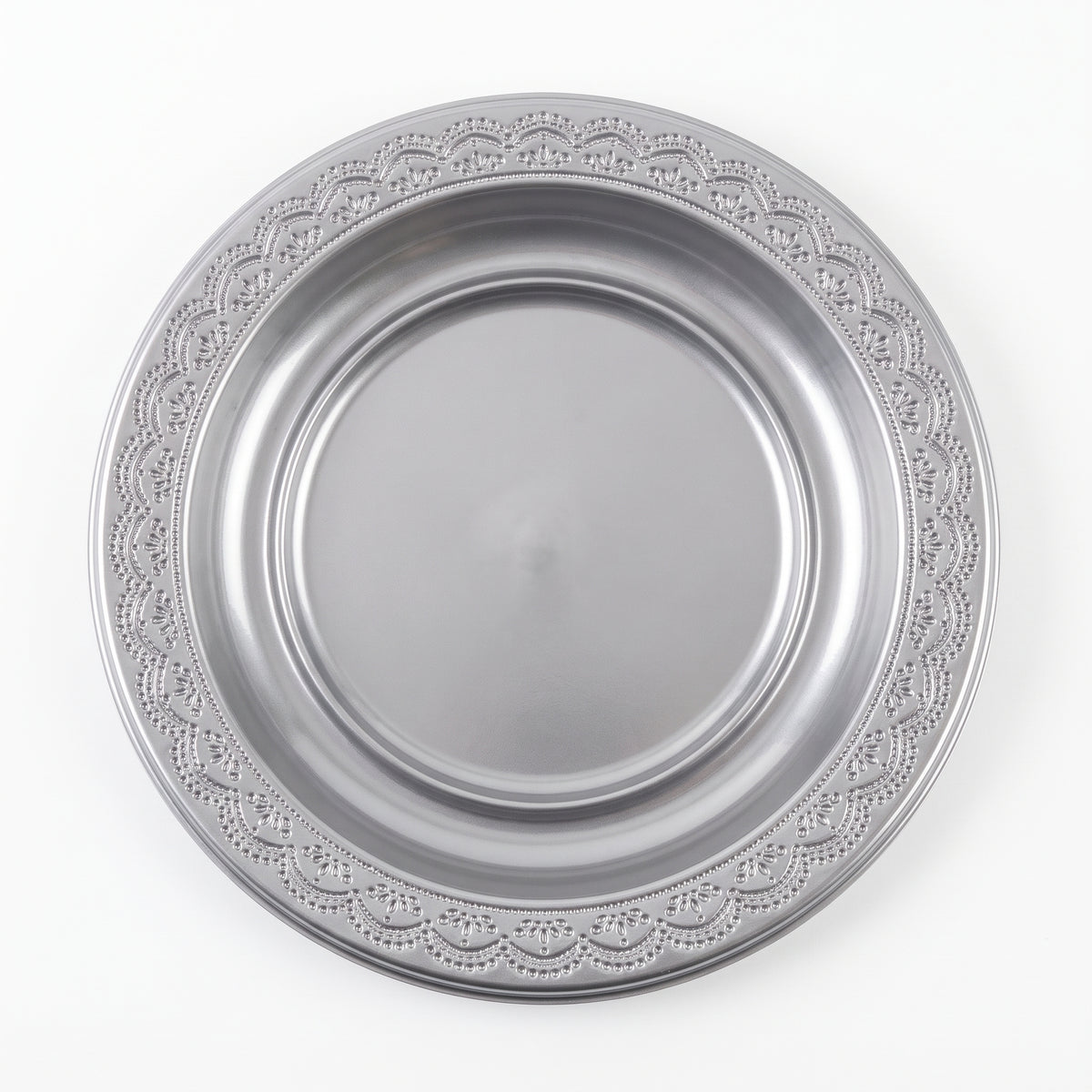 Elegant Silver 7" Plastic Dessert Plates, 20-Pack