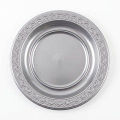 Elegant Silver 7" Plastic Dessert Plates, 20-Pack