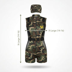 Women's Camouflage Soldier Costume - XL