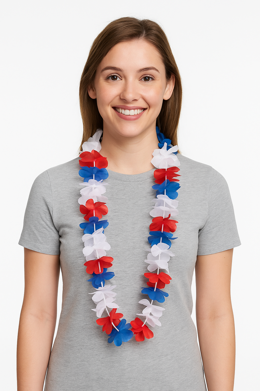 Patriotic Red, White, and Blue Leis - 6 Pack