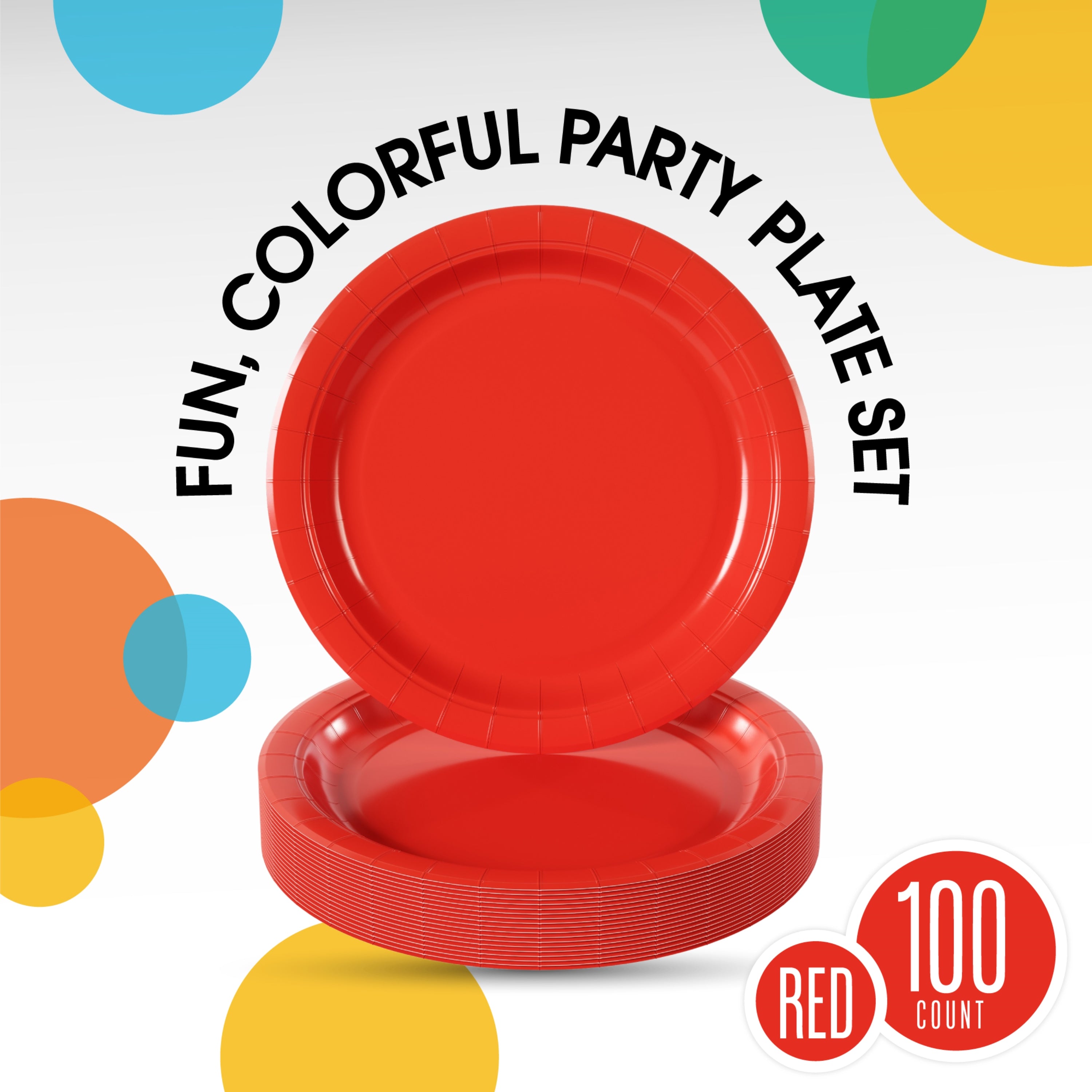 9 in. Red Paper Plates | 100 Count