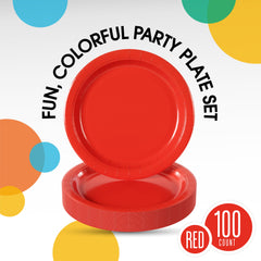 9 in. Red Paper Plates | 100 Count