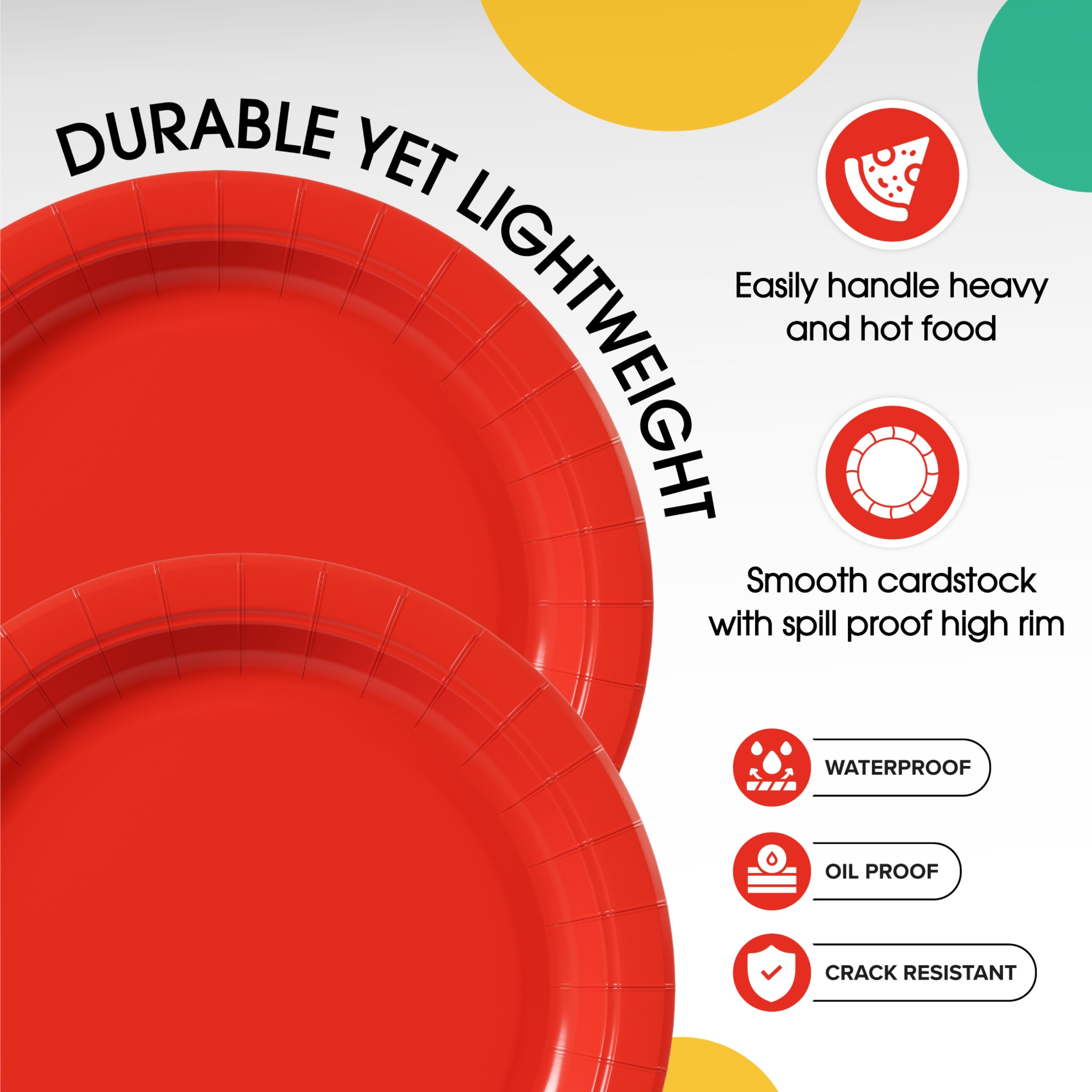 9 in. Red Paper Plates | 100 Count