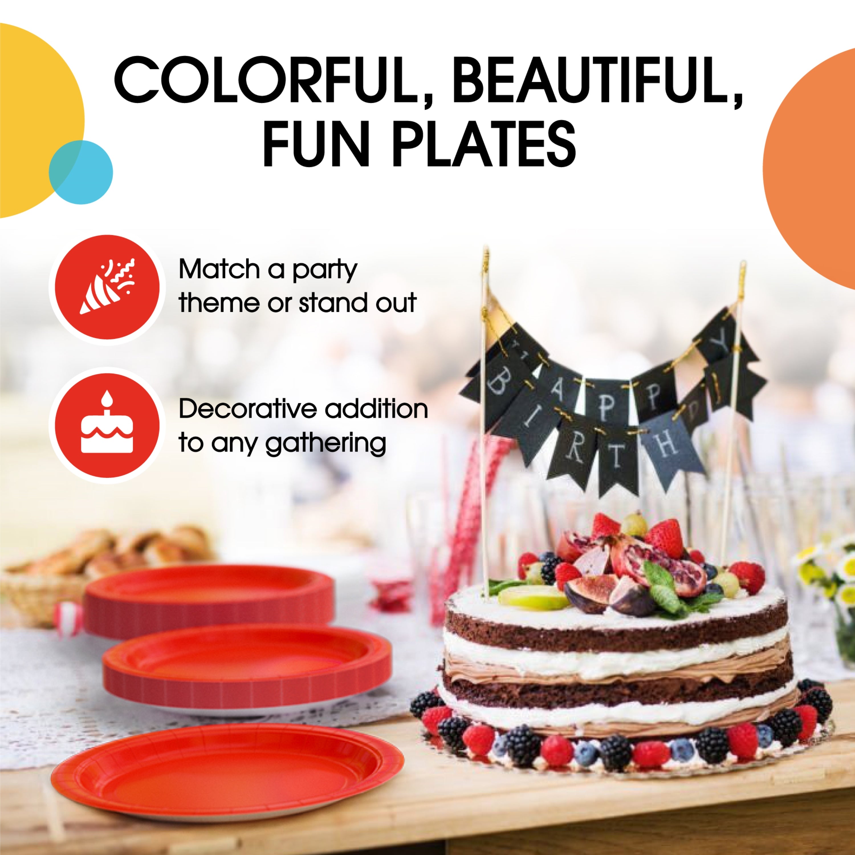 9 in. Red Paper Plates | 100 Count