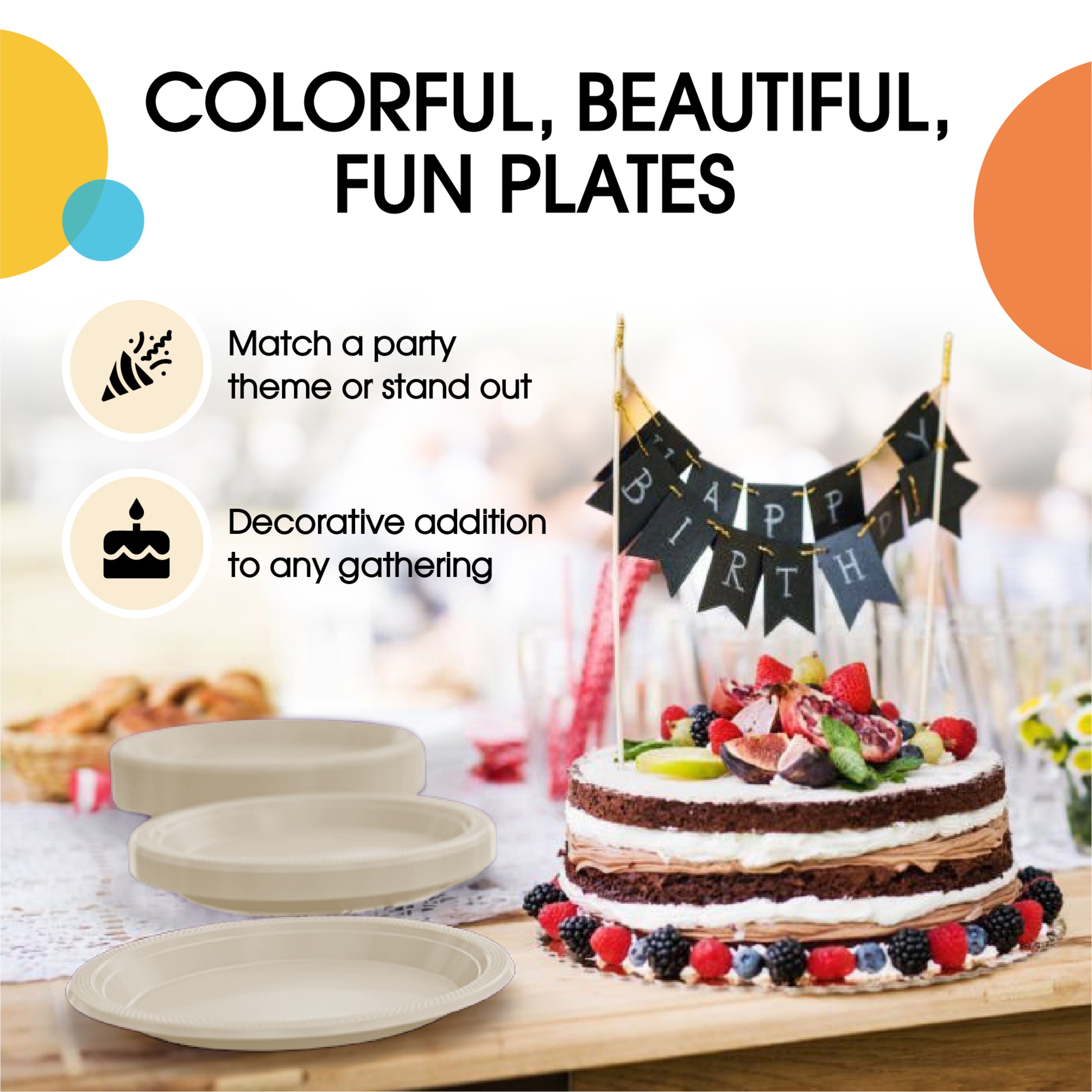 7 In. Ivory Plastic Plates | 100 Count