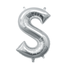 Silver Foil Letter "S" Balloon - Air Filled
