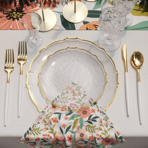 Clear/Gold Petal Plates - Combo Pack 40/40
