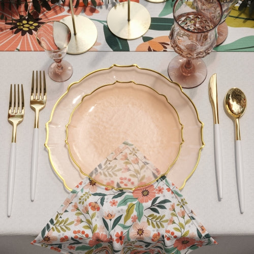 Rosé/Gold Petal Plates - Combo Pack 40/40 (Coral Peach)