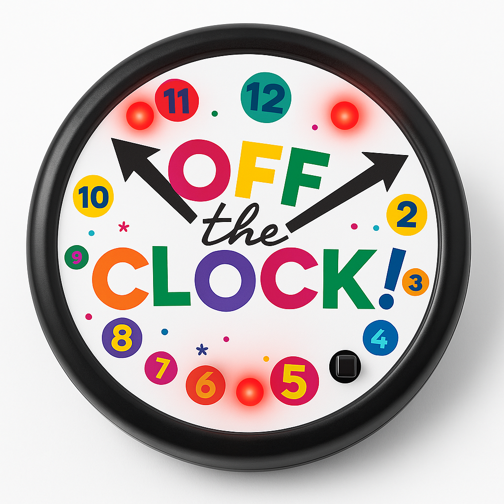 "Off the Clock" Light-Up Retirement Celebration Button