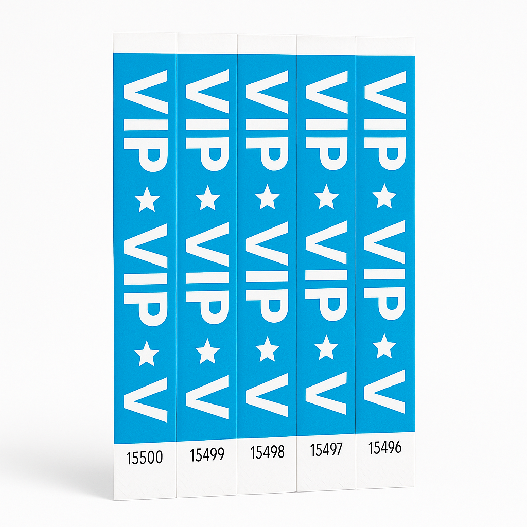 VIP Star Blue Waterproof Wristbands - 500 Pack