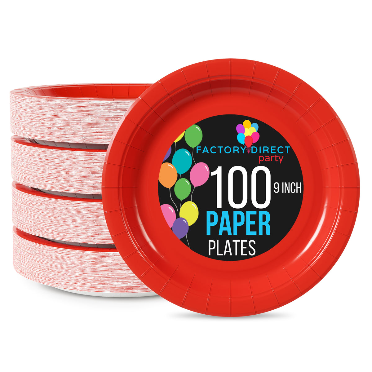9 in. Red Paper Plates | 100 Count