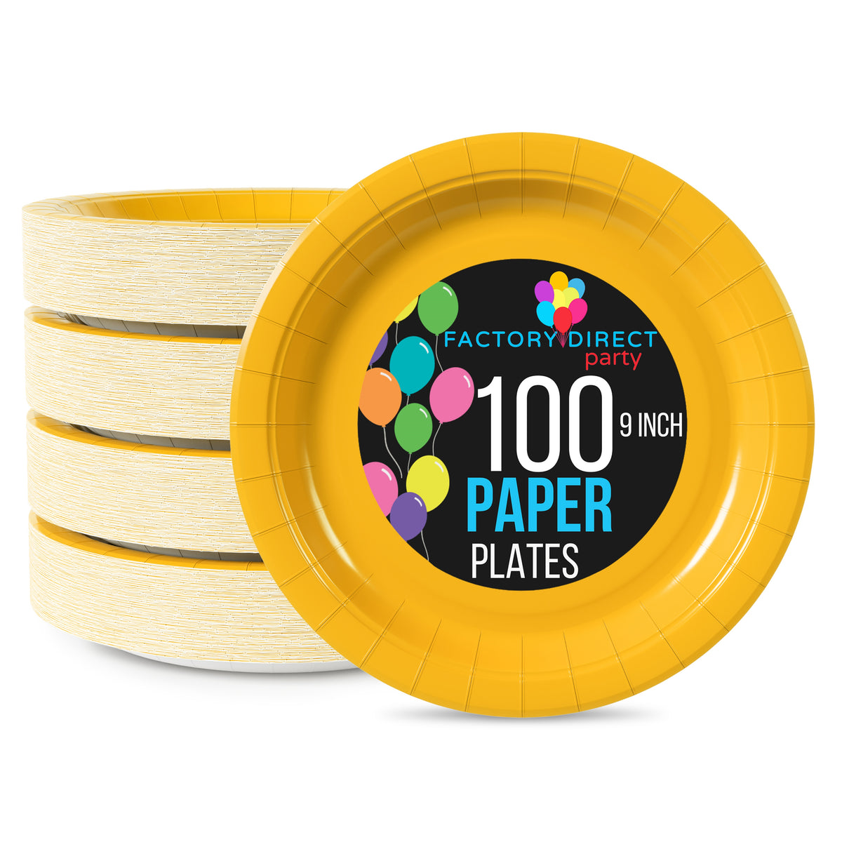 9 in. Yellow Paper Plates | 100 Count