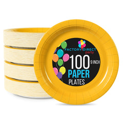 9 in. Yellow Paper Plates | 100 Count
