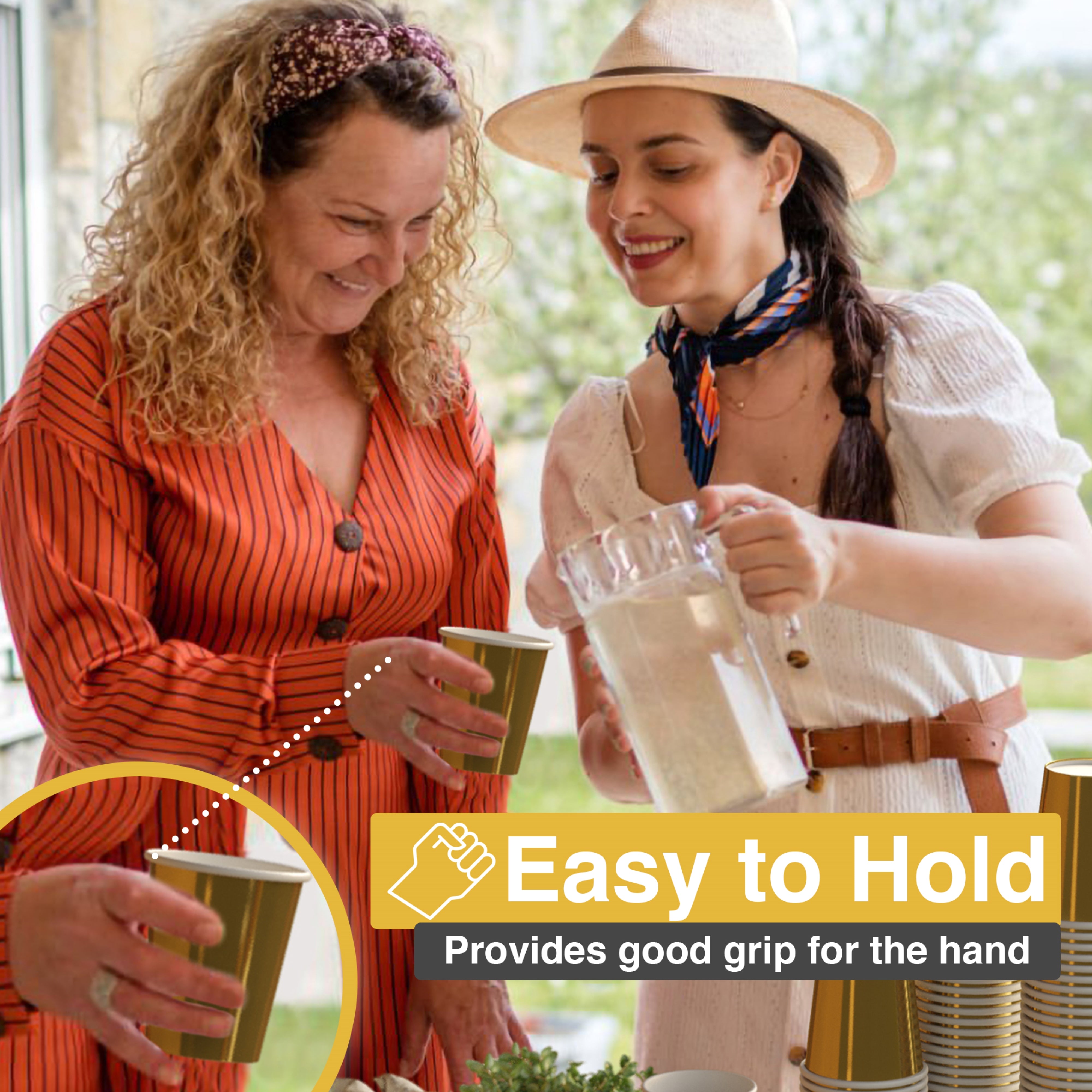 9 oz. Gold Paper Cups - 50 Ct.