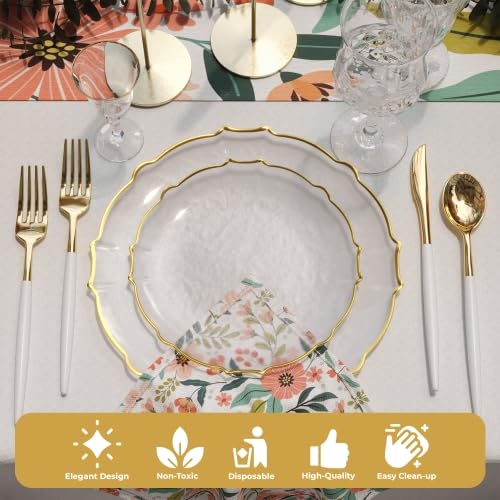 Clear/Gold Petal Plates - Combo Pack 40/40