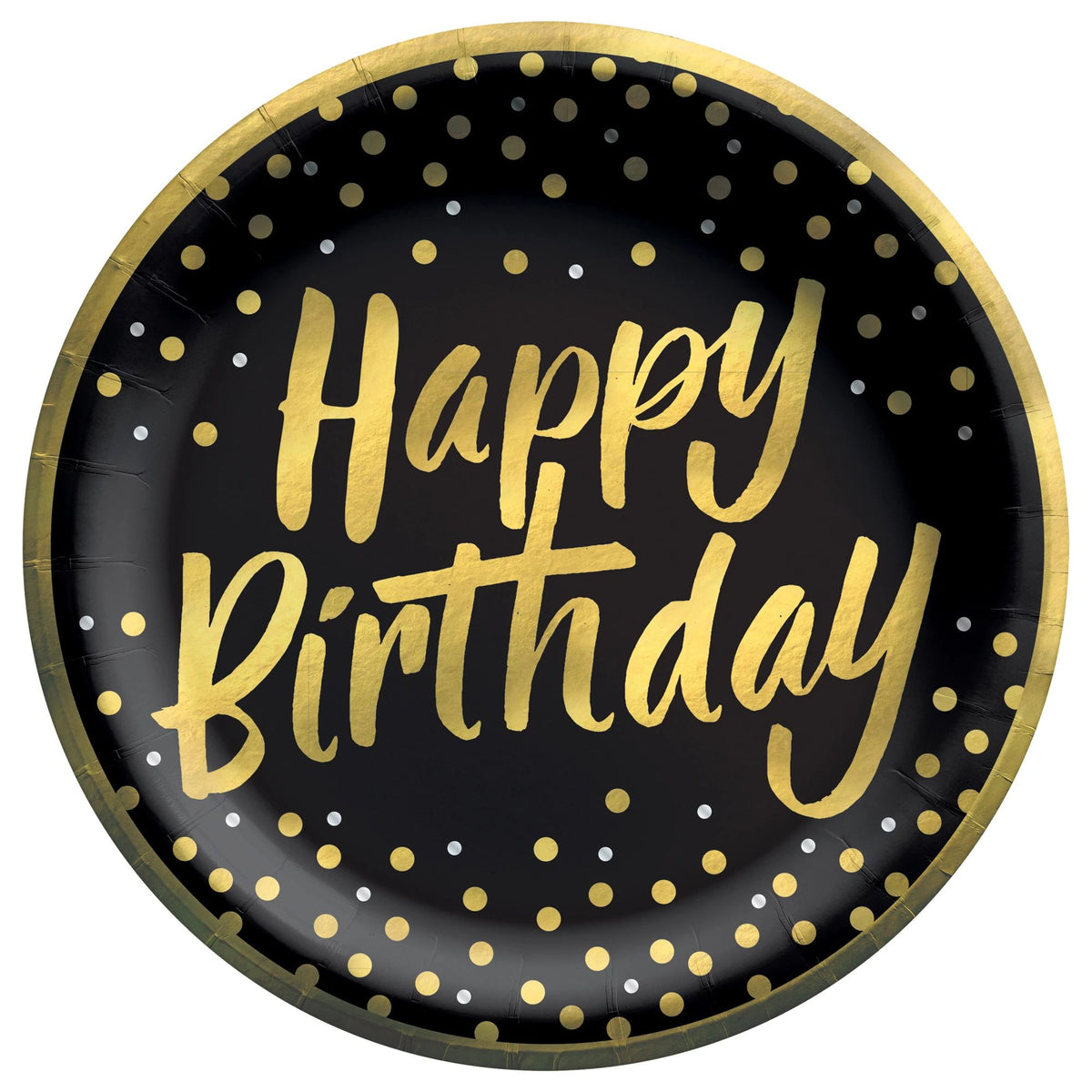 Elegant Confetti Birthday Paper Plates - 8.5" (8 Count)