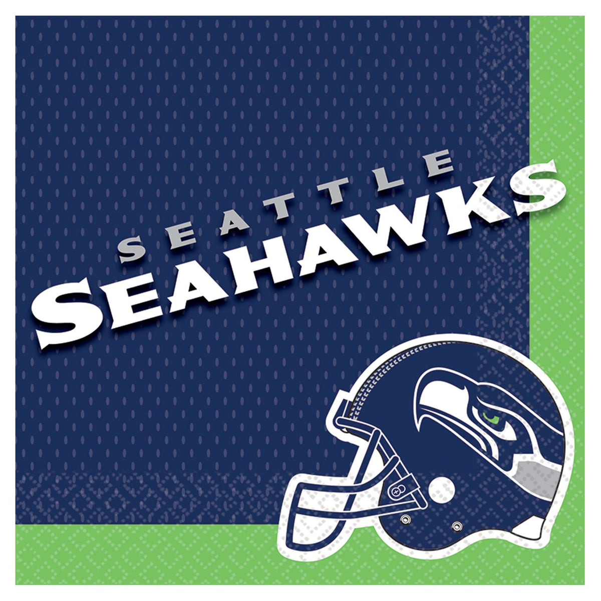 Seattle Seahawks NFL Luncheon Napkins - 6.5 In. x 6.5 In. - 16 Pack