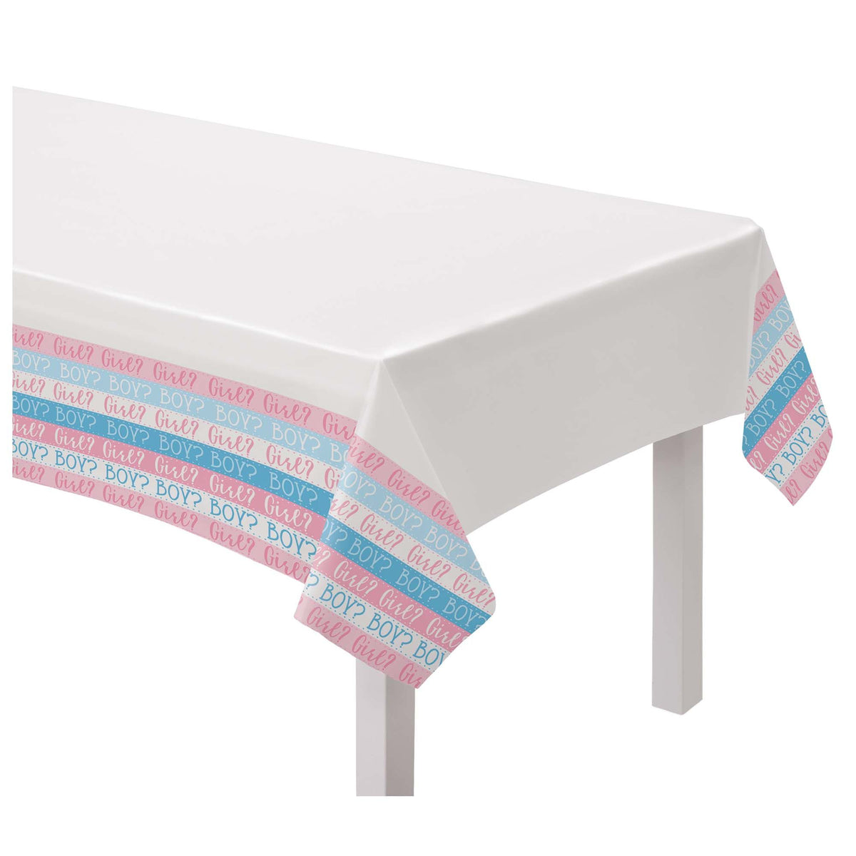 Pink or Blue? Baby Shower Plastic Table Cover