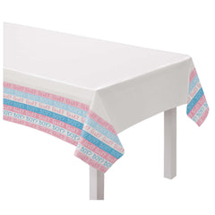 Pink or Blue? Baby Shower Plastic Table Cover