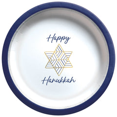 Festive Hanukkah 6.75" Round Paper Plates