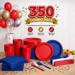 350 Pcs Patriotic Disposable Tableware Set