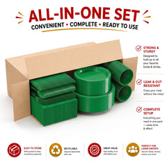 350 Pcs Emerald Green Plastic Disposable Tableware Set