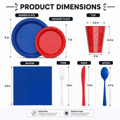 350 Pcs Patriotic Disposable Tableware Set