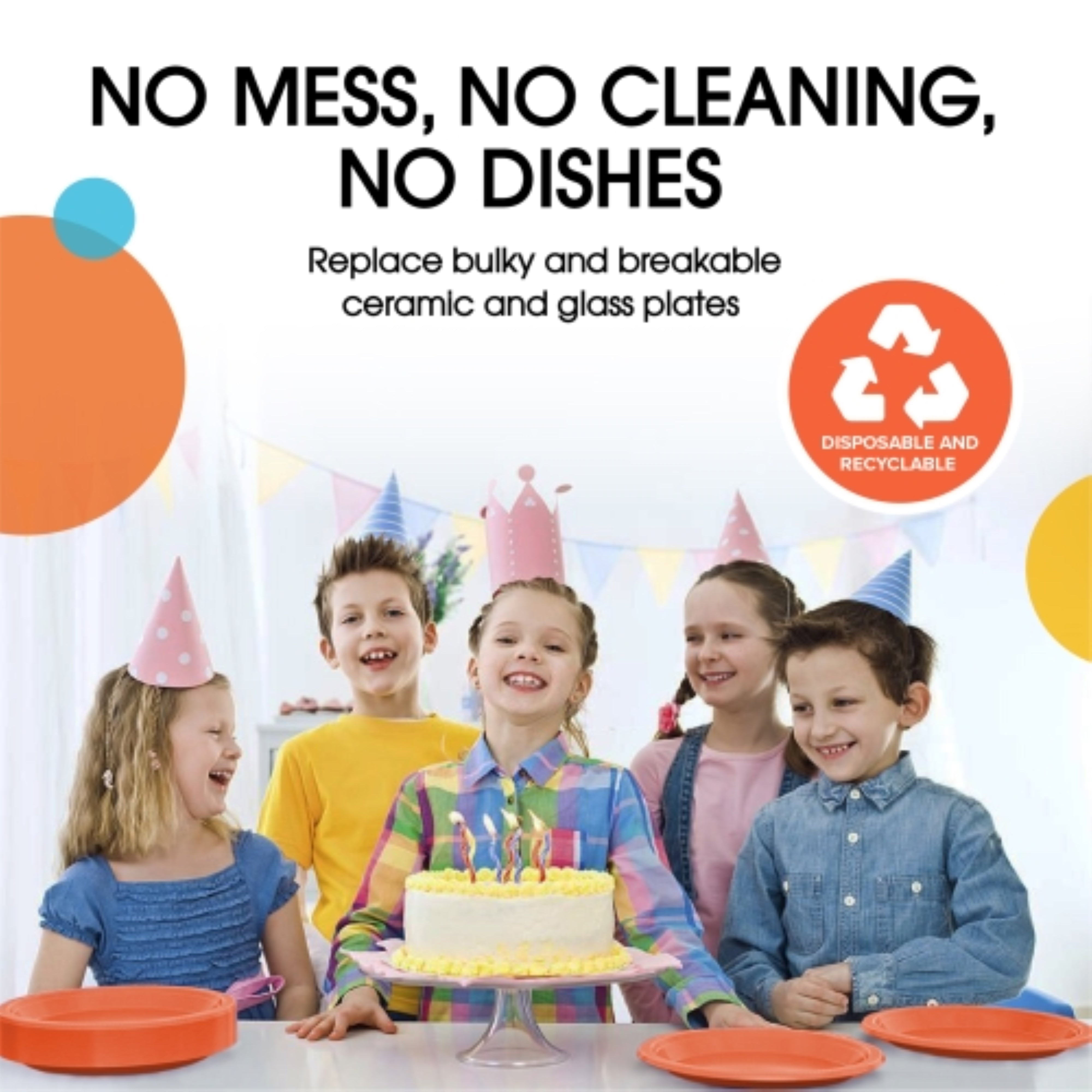 Little Gym - 9 In. Orange Plastic Plates | 100 Count
