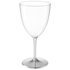 Silver Plastic Wine Goblets - 7 oz, Set of 20