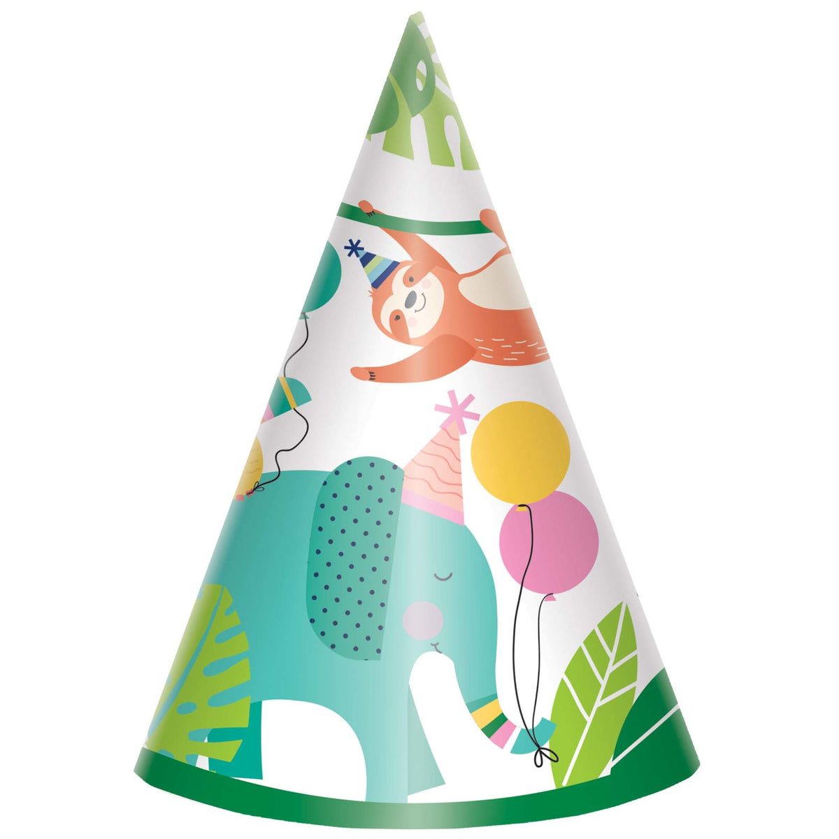 Jungle Adventure Cone Party Hats - Pack of 8