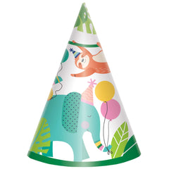 Jungle Adventure Cone Party Hats - Pack of 8