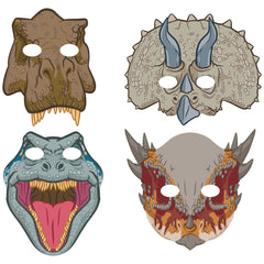 Jurassic World Dinosaur Paper Face Masks - 8 Pack