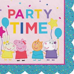 Peppa Pig Party Time Scalloped Lunch Napkins - 6.5 In. x 6.5 In. - 16 CT