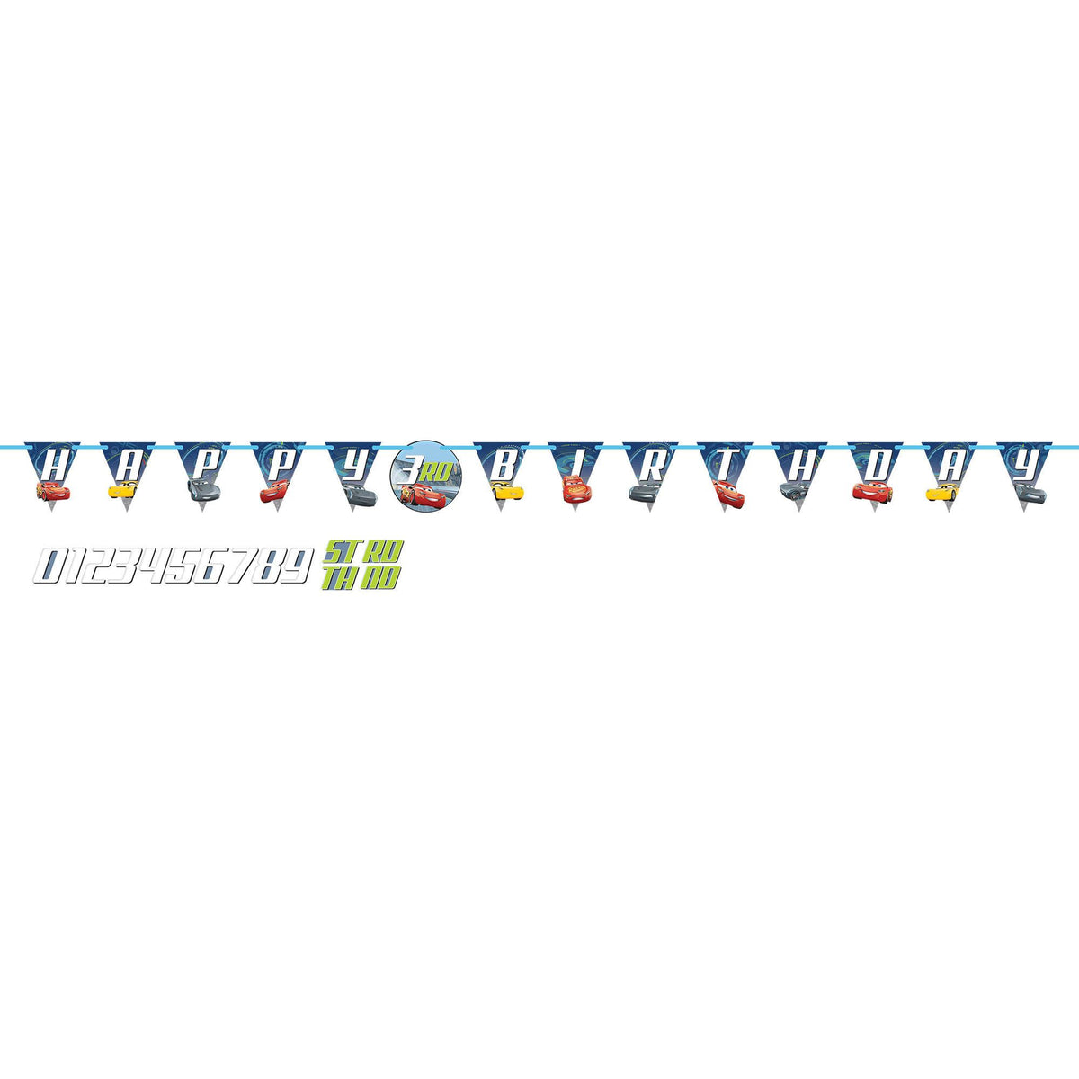 Disney Cars 3 "Happy Birthday" Customizable Jumbo Letter Banner